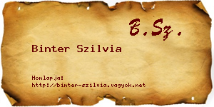 Binter Szilvia névjegykártya
