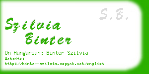 szilvia binter business card